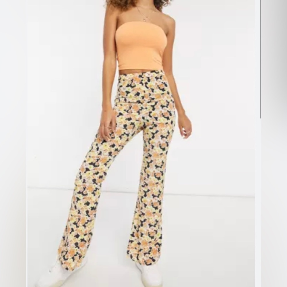 Womens asos fashion nova size 6 wide leg floral pants
